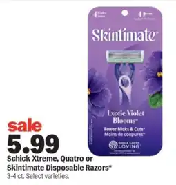 Meijer Schick Xtreme, Quatro or Skintimate Disposable Razors offer