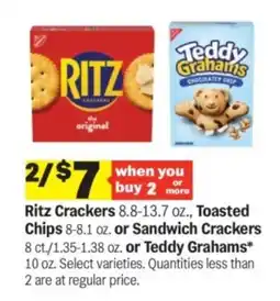Meijer Ritz Crackers or Teddy Grahams offer