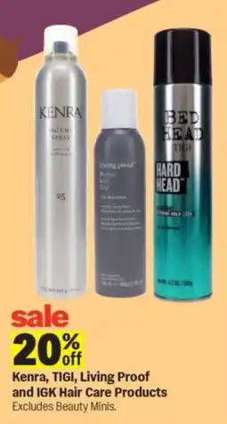 Meijer Kenra, TIGI, Living Proof and IGK Hair Care Products offer