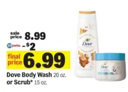 Meijer Dove Body Wash or Scrub offer