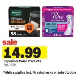 Meijer Depend or Poise Products offer