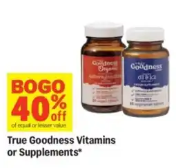 Meijer True Goodness Vitamins or Supplements offer