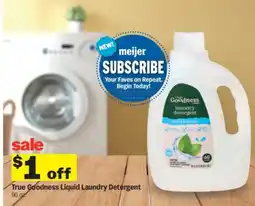 Meijer True Goodness Liquid Laundry Detergent offer