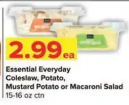 Shop 'n Save Essential Everyday Coleslaw, Potato, Mustard Potato or Macaroni Salad offer
