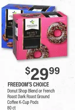 Commissary Freedom's Choice Donut Shop Blend or French Roast Dark Roast Ground Coffee K-Cup Pods offer