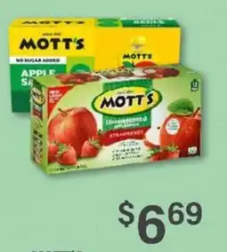 Commissary Mott's unsweetened apple strawberry offer