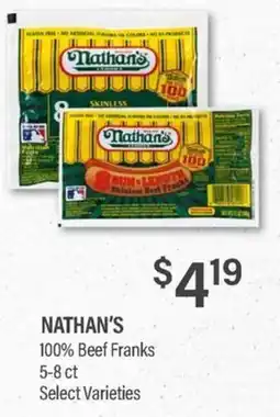 Commissary Nathan's 100% Beef Franks offer