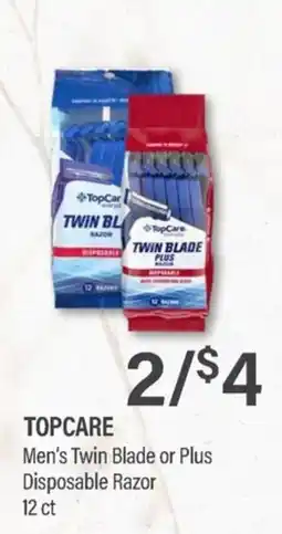 Commissary Topcare men's twin blade or plus disposable razor offer