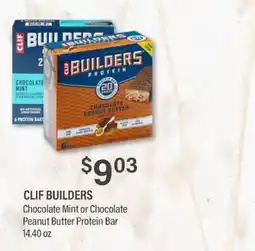 Commissary Clif builders chocolate mint or chocolate peanut butter protein bar offer