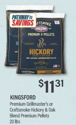 Commissary Kingsford Premium Grillmaster's or Craftsmoke Hickory & Oak Blend Premium Pellets offer