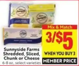Save Mart Sunnyside Farms Shredded, Sliced, Chunk or Cheese offer