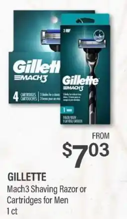 Commissary Gillette Mach3 Shaving Razor or Cartridges for Men offer
