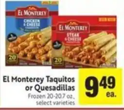 Save Mart El Monterey Taquitos or Quesadillas offer