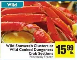 Save Mart Wild Snowcrab Clusters or Wild Cooked Dungeness Crab Sections offer