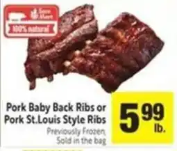 Save Mart Pork Baby Back Ribs or Pork St.Louis Style Ribs offer
