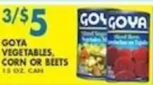 Compare Foods Goya vegetables, corn or beets offer