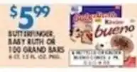 Associated Butterfinger, Baby Ruth or 100 Grand Bars offer