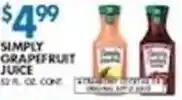 Associated Simply grapefruit juice offer