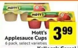Save Mart Mott's Applesauce Cups offer