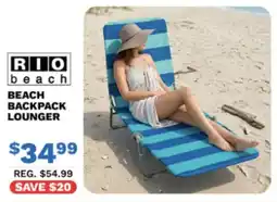 Big 5 Rio beach beach backpack lounger offer