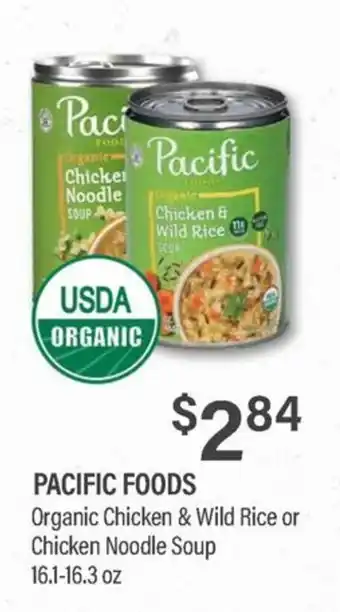 Pacific Foods Organic Chicken & Wild Rice or Chicken Noodle Soup
