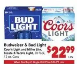 Vallarta Supermarkets Budweiser & Bud Light offer