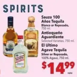 Vallarta Supermarkets Sauza 100 Años Tequila offer