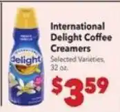 Vallarta Supermarkets International Delight Coffee Creamers offer
