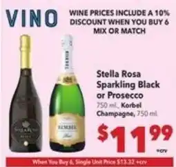 Vallarta Supermarkets Stella Rosa Sparkling Black or Prosecco offer