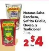 Vallarta Supermarkets Naturas Salsa Ranchera, Sofrito Criollo, Queso, y Tradicional offer