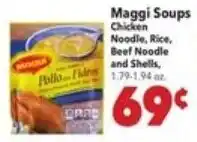 Vallarta Supermarkets Maggi Soups Chicken Noodle, Rice, Beef Noodle and Shells offer