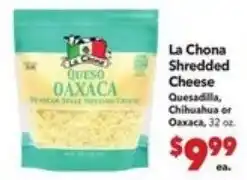 Vallarta Supermarkets La Chona shredded cheese offer