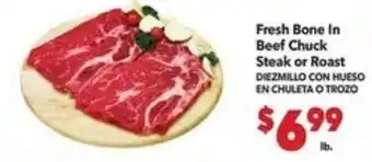 Vallarta Supermarkets Fresh Bone In Beef Chuck Steak or Roast offer