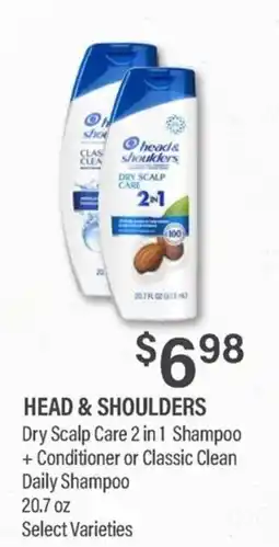 Commissary Head & Shoulders Dry Scalp Care 2 in 1 Shampoo + Conditioner or Classic Clean Daily Shampoo offer