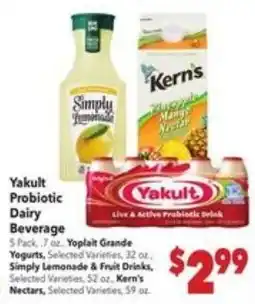 Vallarta Supermarkets Yakult Probiotic Dairy Beverage offer