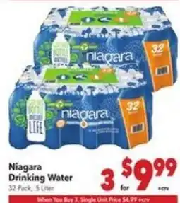 Vallarta Supermarkets Niagara Drinking Water offer