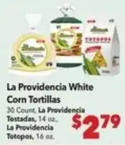 Vallarta Supermarkets La Providencia white corn tortillas offer