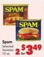Vallarta Supermarkets Spam selected varieties offer
