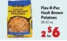 Vallarta Supermarkets Flav-R-Pac hash brown potatoes offer