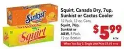 Vallarta Supermarkets Squirt, Canada Dry, 7up, Sunkist or Cactus Cooler offer