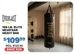 Big 5 Everlast 100 lb. elite nevatear heavy bag offer
