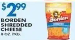 Compare Foods Borden shredded cheese offer
