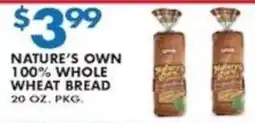 Compare Foods Nature's Own 100% Whole Wheat Bread offer