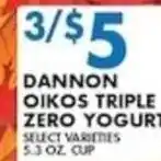 Compare Foods Dannon Oikos Triple Zero Yogurt offer