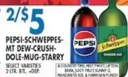 Compare Foods Pepsi-Schweppes-Mt Dew-Crush-Dole-Mug-Starrry offer