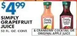 Compare Foods Simply grapefruit juice offer