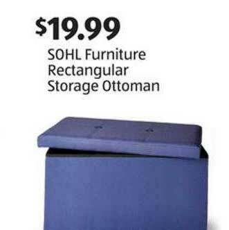 Aldi SOHL Furniture Rectangular Storage Ottoman offer