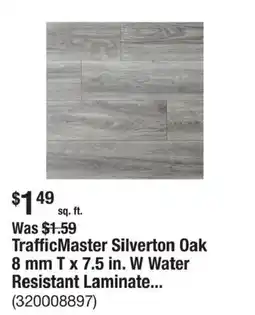 The Home Depot Trafficmaster silvertown oak water resistant laminate offer