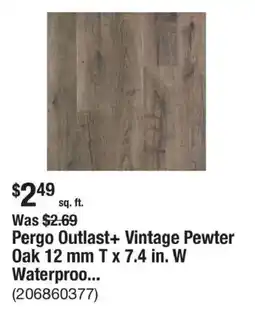 The Home Depot Pergo Outlast+ Vintage Pewter Oak offer