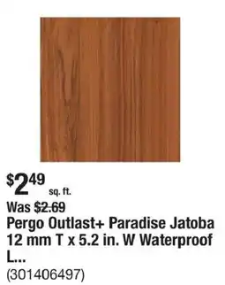 The Home Depot Pergo Outlast+ Paradise Jatoba offer